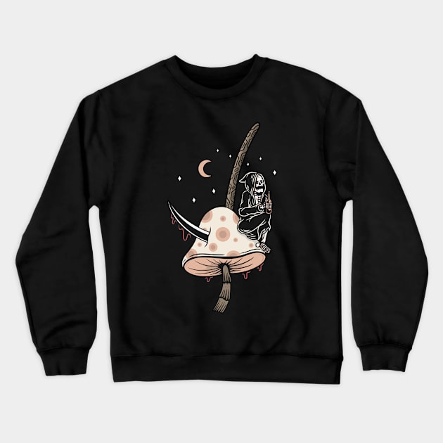 Skull and mashroom Crewneck Sweatshirt by gggraphicdesignnn